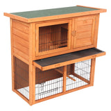 US Warehouse 36&quot; Waterproof 2 Tiers Pet Rabbit Hutch Chi ken Coop Cage Hen House Wood Color Living House
