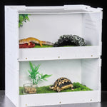 Reptile Feeding Box Double-layer Acrylic Terrarium Containers for Spider Lizard Frog Snake Small Pet Transparent Habitat