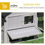 Grey Large Rabbit Hutch Outdoor Materials Safer for Pets &amp; Climate-Friendly, Big Rabbit Cage, Weatherproof Wood Rabbit Hutch