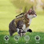Tactical Cat Harness Vest Leash For Small Dog Adjustable Kitten  Vest With Patch For Military Service Dog Working Training
