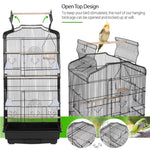 Large 36&quot; Metal Bird Cage with Play Top for Parakeets and Lovebirds, Black