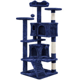 BOUSSACS 54.5&quot;H Cat Tree Tower Multilevel Kitten Tree 2 Condos &amp; 2 Fur Balls &amp; 3 Scratching Posts ,cat Tree House