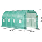 VEVOR Walk-in Tunnel Greenhouse Galvanized Frame &amp; Waterproof Cover 15x7x7/10x7x7/20x10x7/12x7x7 ft Greenhouses &amp; Cold Frames