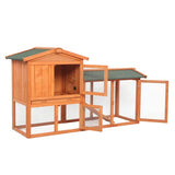 61&quot; Wooden Chicken Coop Hen House Rabbit Wood Hutch Poultry Cage Habitat Rabbit Cage