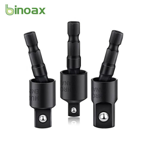 Binoax 360°Rotatable Electric Power Drill Sockets Adapter Sets for Impact Driver with Hex Shank 1/4&quot; 3/8&quot; 1/2&quot;