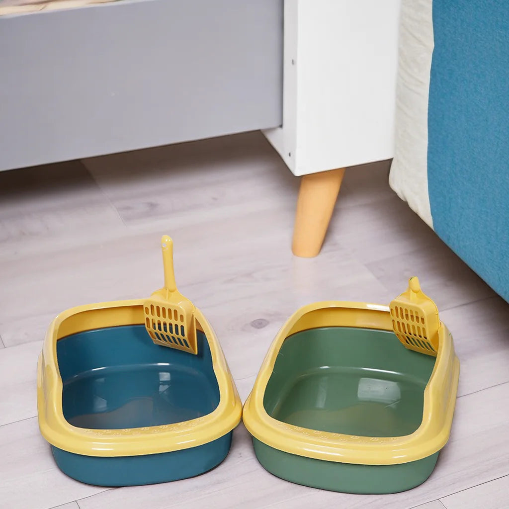 Home Style Cat Litter Box with Shovel and Supplies