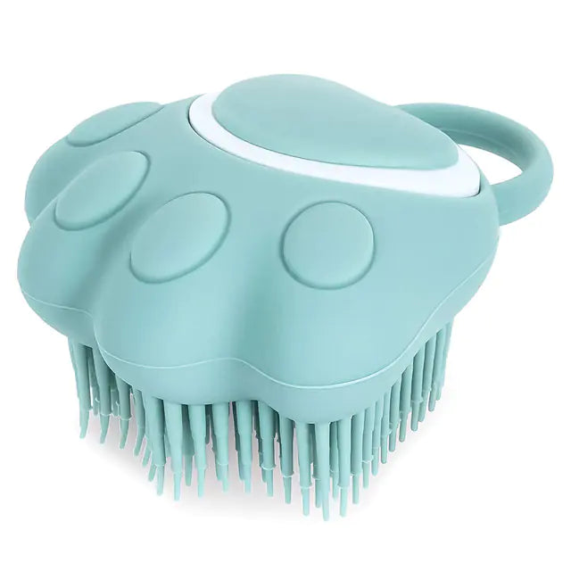 Silicone Dog Brush with Shampoo Dispenser for Bathing