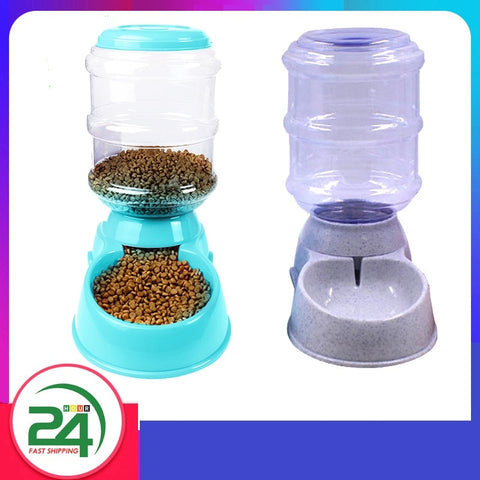 3.8L Pet Feeding Water Drinker Automatic Water Food Dispenser