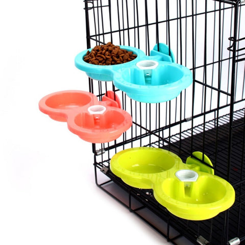 Pet Hanging Bowl Detachable Pet Drink Food Feeder Rabbit Feeder