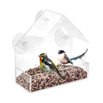 Bird Feeder Acrylic Transparent Window Suction Cup Installation House Type Feeder