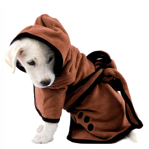 Dog Bathrobe Soft Quickly Absorbing Water Fiber with hat