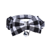 Pet Bow Tie With Bell Collar Plaid Style