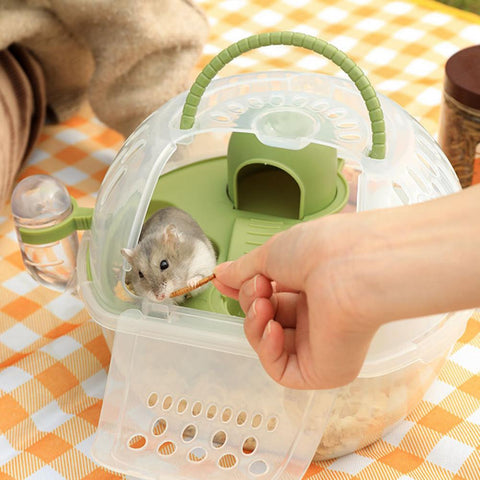 Hamster Travel Cage Hand-held Gift Keep Warm Small Animal Hamster Go Out Box   Hamster Carrier Cage