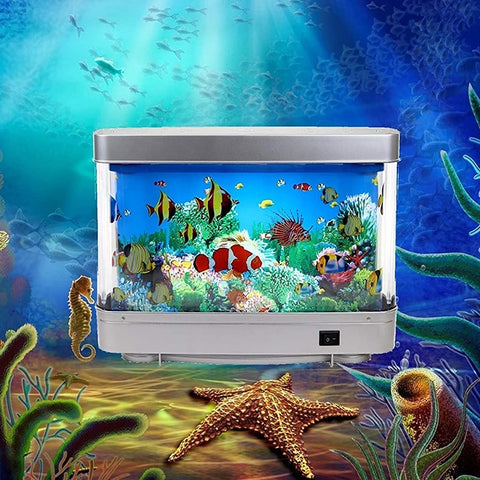 Newest LED Swimming Fish Desktop Night Light Artificial Aquarium Table Lamps Multi Colored Lighting for Bedroom Decorative