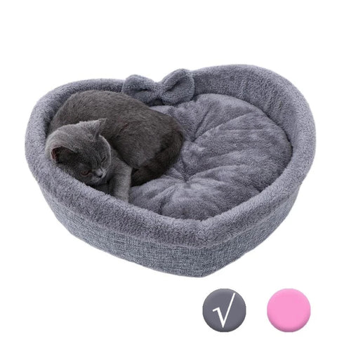 Cat Bed Heart-Shaped  Cotton Velvet