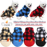 Warm Pet Clothes Winter Soft Wool Plaid Hoodies